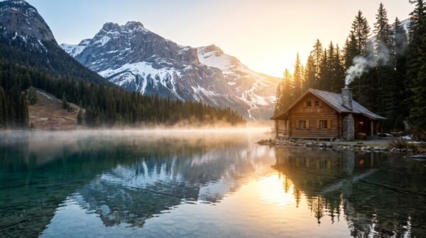 Hidden Alpine Cabin Wallpaper